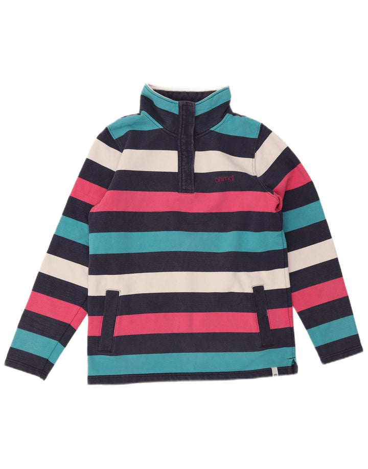 ANIMAL Damen Sweatshirt Pullover UK 10 Small Mehrfarbig gestreift