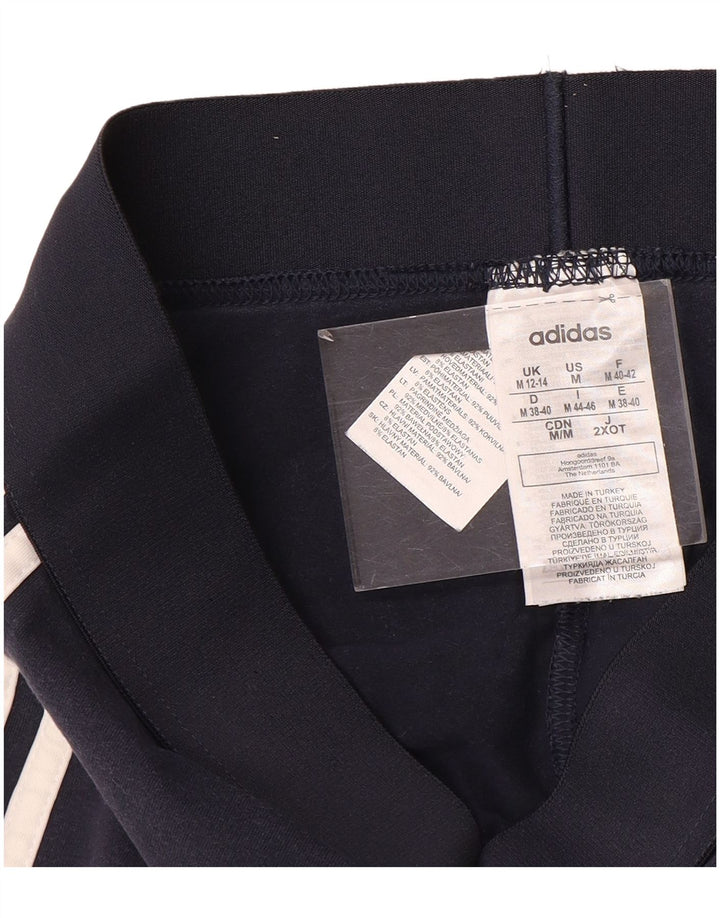Adidas Damen Leggings UK 12/14 Medium Marineblau Baumwolle
