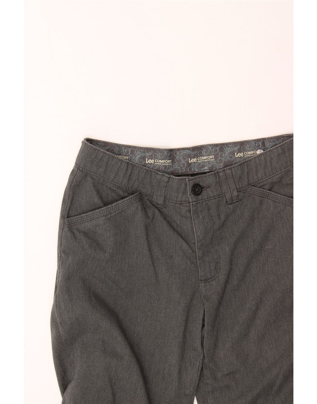 LEE Womens Straight Casual Trousers W30 L27 Grey Cotton Vintage Lee and Second-Hand Lee from Messina Hembry 
