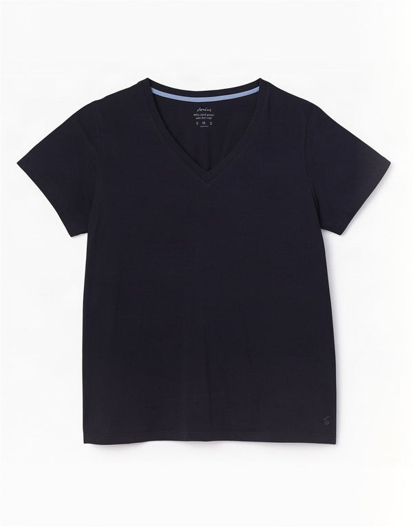 Joules Damen T-Shirt Top UK 18 XL Marineblau Baumwolle