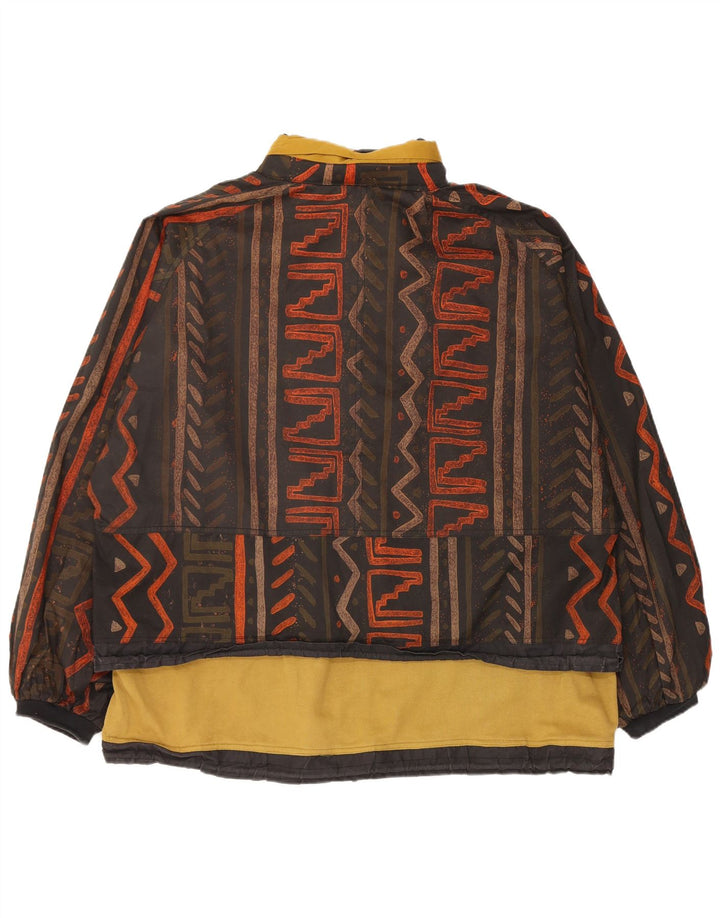 Vintage Herren-Anorakjacke mit Kapuze, UK 40, groß, mehrfarbig, geometrisch