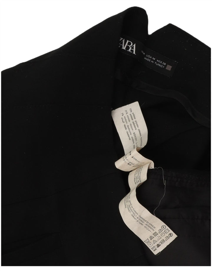 Zara Damen Tapered Anzughose Medium W28 L27 Schwarz Polyester