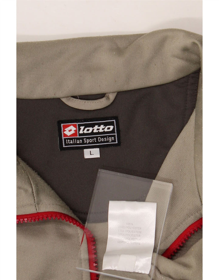 LOTTO Mens Tracksuit Top Jacket Large Beige Polyester Vintage Lotto and Second-Hand Lotto from Messina Hembry 