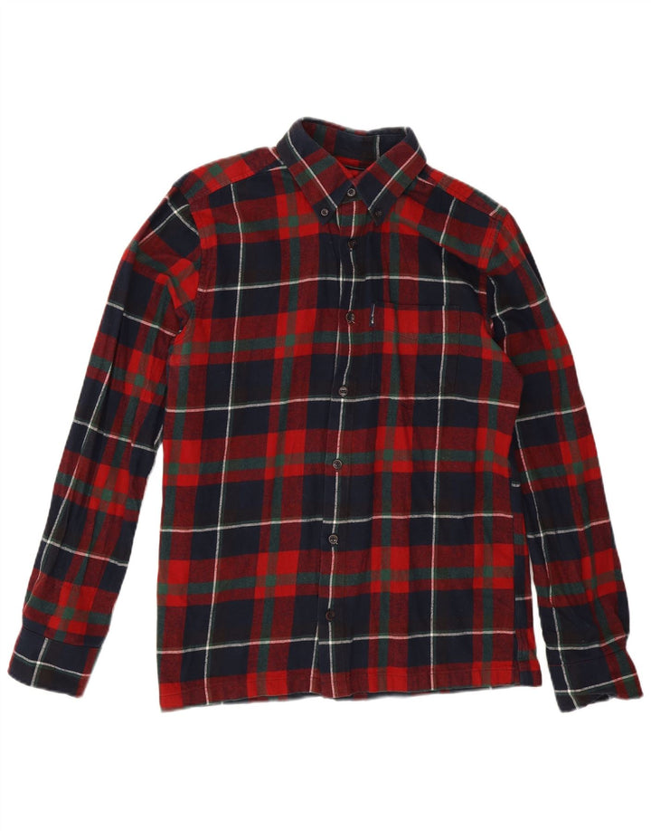 Ben Sherman Herren-Flanellhemd, klein, marineblau, kariert, Baumwolle