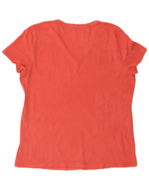 Nautica Damen T-Shirt Top UK 14 Large Orange Baumwolle