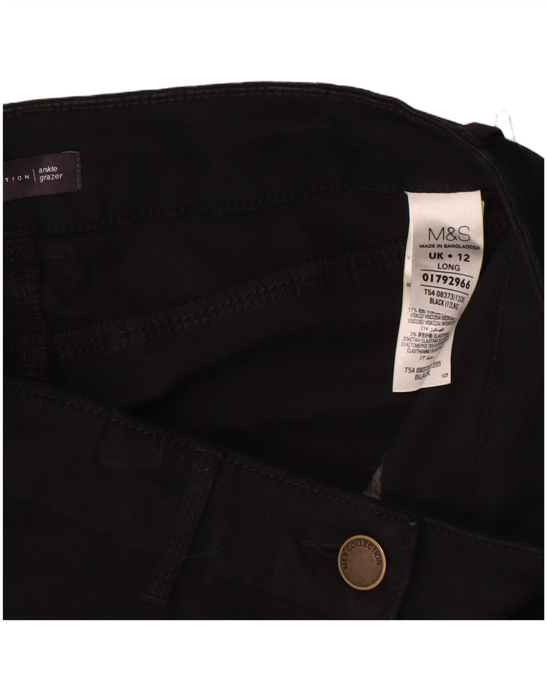 Marks & Spencer Womens Slim Cargo Trousers UK 12 Medium W30 L29 Navy Blue