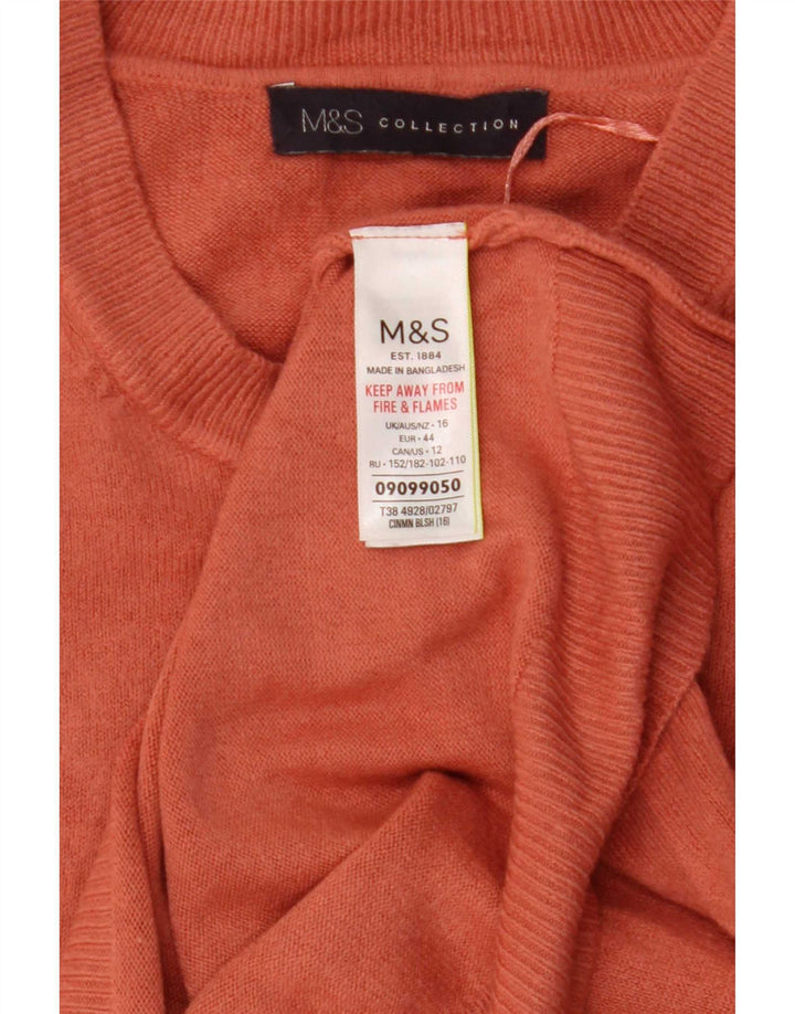 Marks & Spencer Damen-Pullover mit U-Boot-Ausschnitt, Gr. 16, Orange