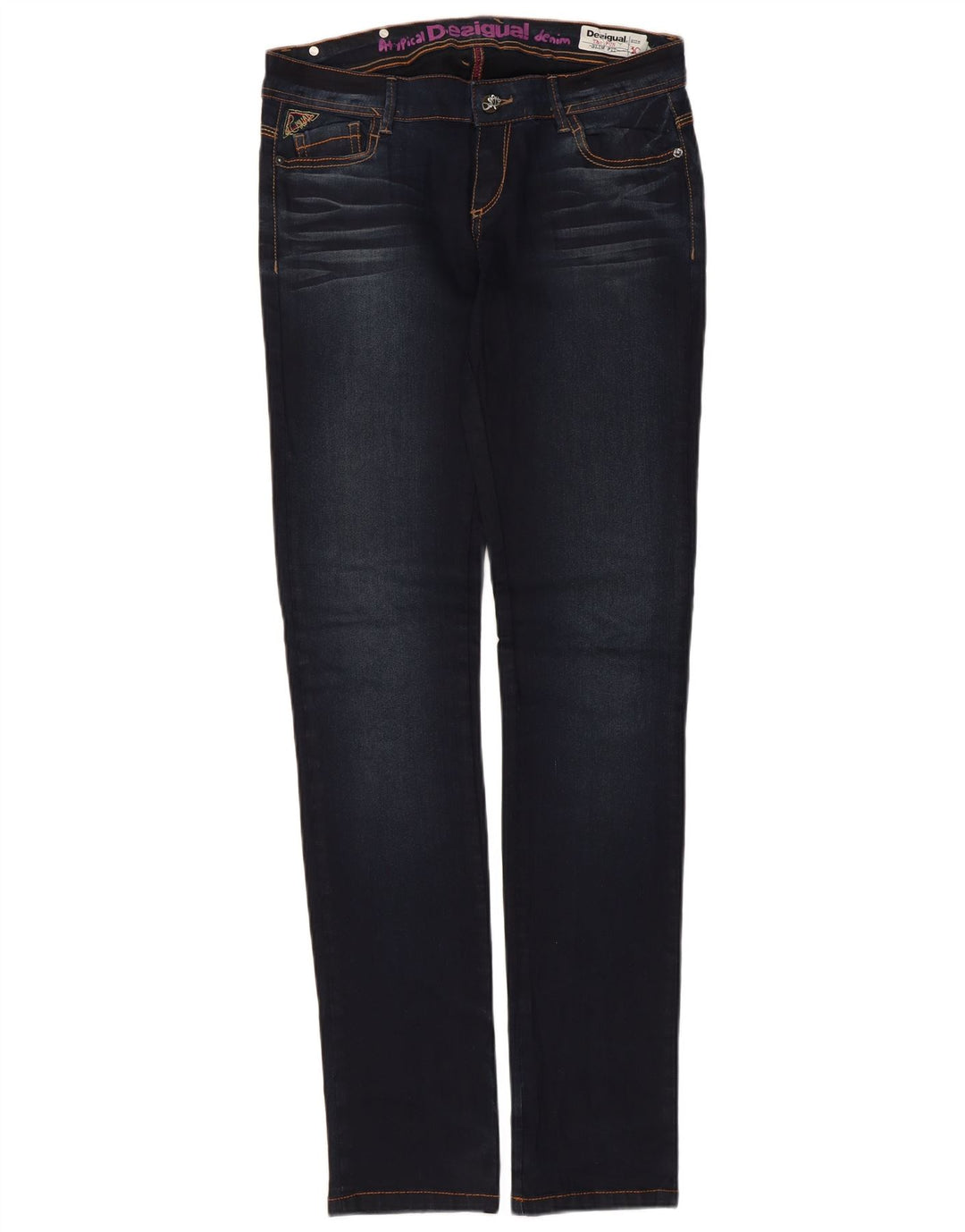 Desigual Damen Slim Jeans W30 L32 Marineblaue Baumwolle