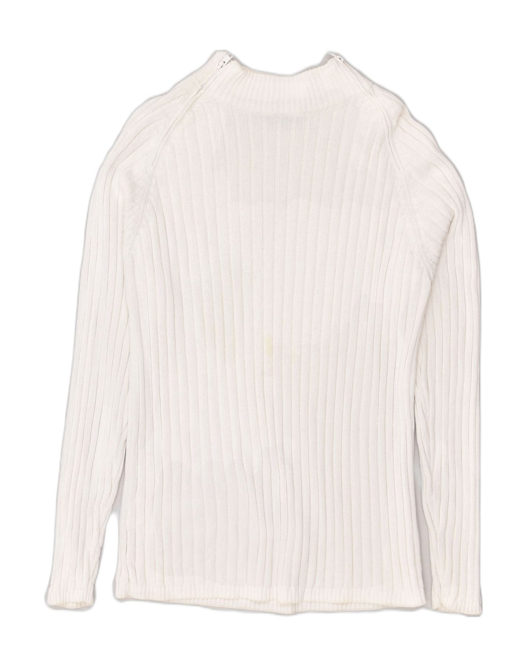 SMOG Womens Zip Neck Jumper Sweater UK 18 XL White Cotton | Vintage Smog | Thrift | Second-Hand Smog | Used Clothing | Messina Hembry 