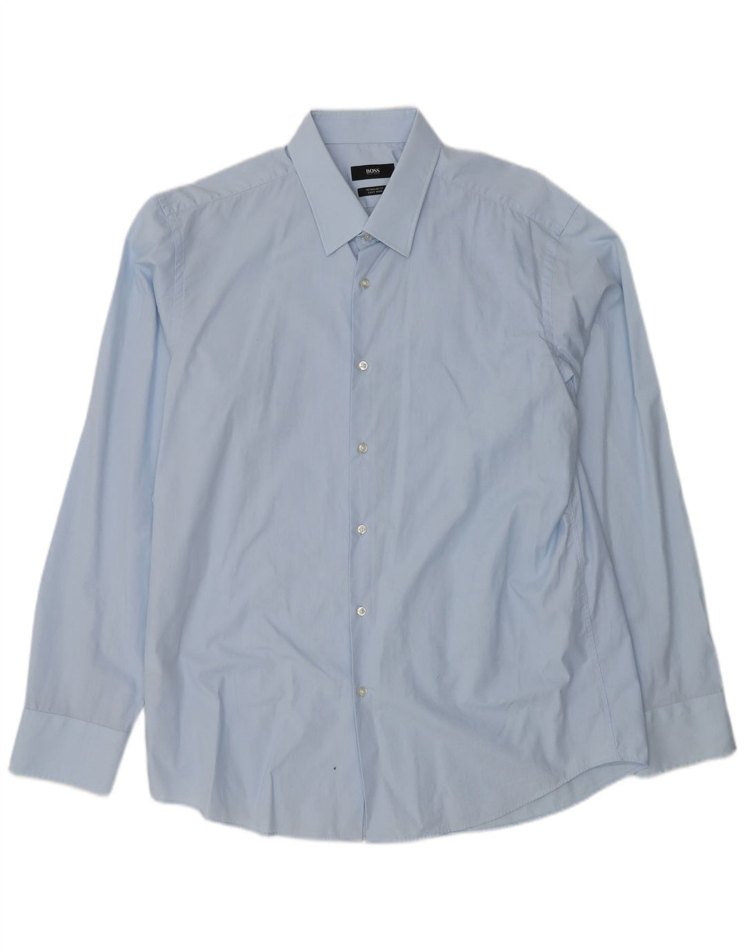 HUGO BOSS Herren-Hemd in normaler Passform, Größe 44 17 1/2 XL, blaue Baumwolle