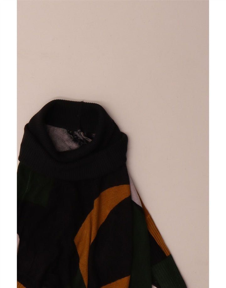 Desigual Damen-Pullover mit Rollkragen, Gr. 10, klein, grün, geometrisch