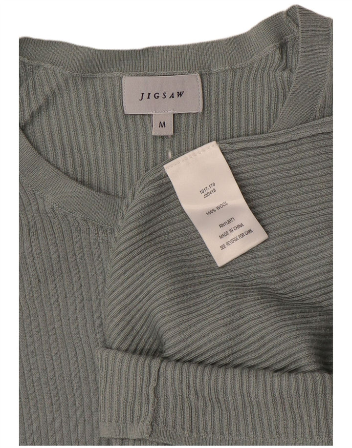 JIGSAW Damen-Pullover mit U-Boot-Ausschnitt, UK 12, mittelgraue Wolle