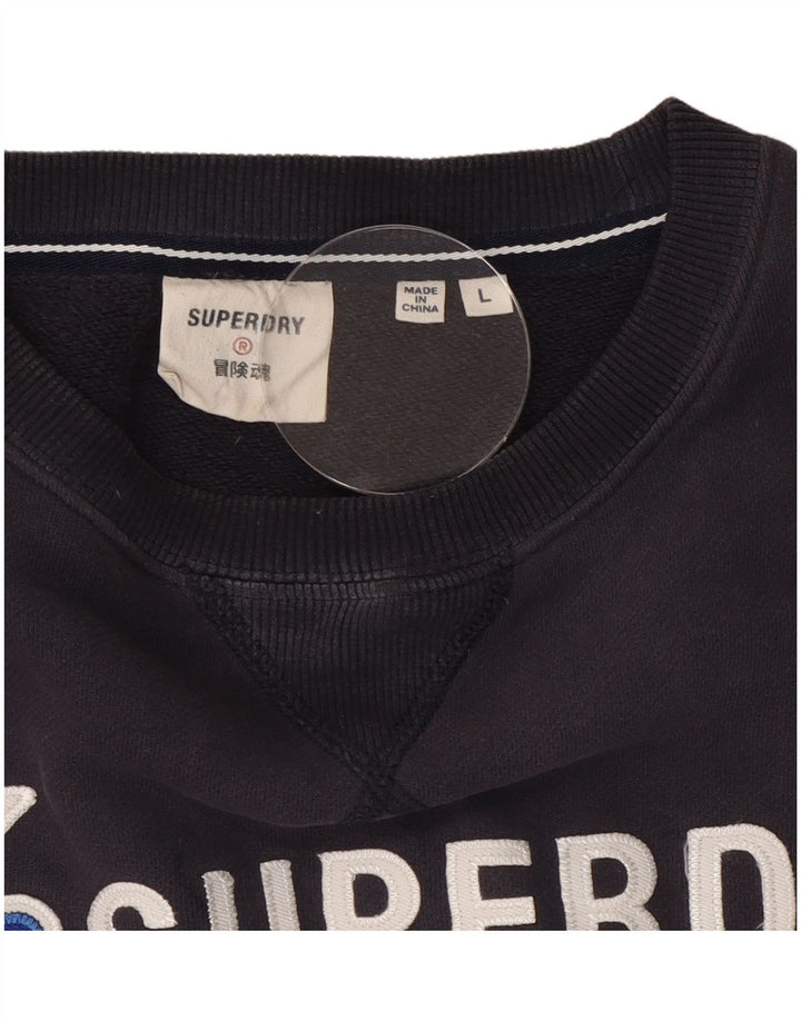 Superdry Herren-Sweatshirt mit Grafik, groß, marineblau, Baumwolle