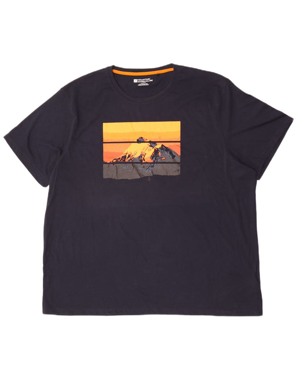 Mountain Warehouse Herren-T-Shirt mit Grafik, Marineblau, Baumwolle, Größe 4XL
