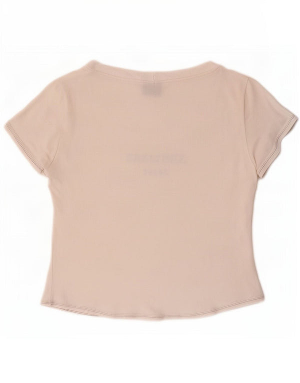 Trussardi Jeans Damen Crop Graphic T-Shirt Top UK 18 XL Weiß