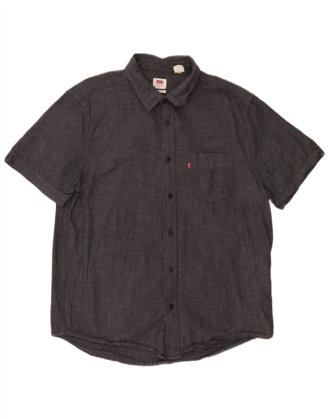 LEVI'S Herren-Hemd, kurzärmelig, Standard-Passform, groß, graue Baumwolle