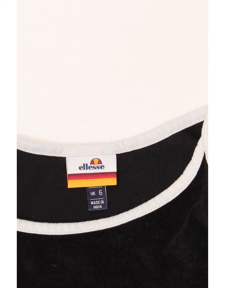 ELLESSE Womens Playsuit UK 6 XS Black Cotton Vintage Ellesse and Second-Hand Ellesse from Messina Hembry 