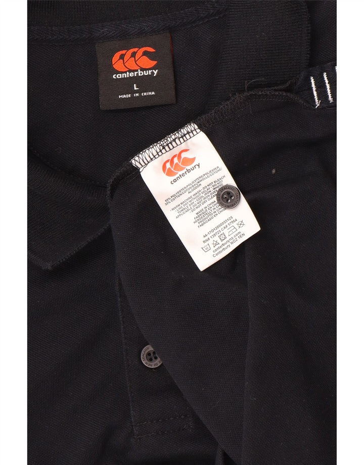 Canterbury Herren-Poloshirt, groß, aus schwarzem Polyester