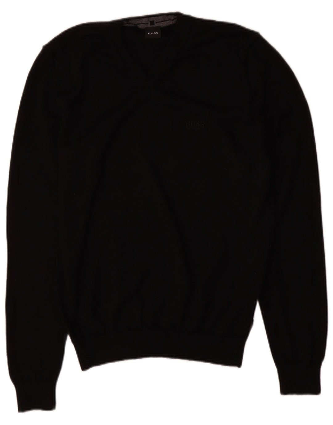 Hugo Boss Herren-Pullover mit V-Ausschnitt, kleine schwarze Wolle