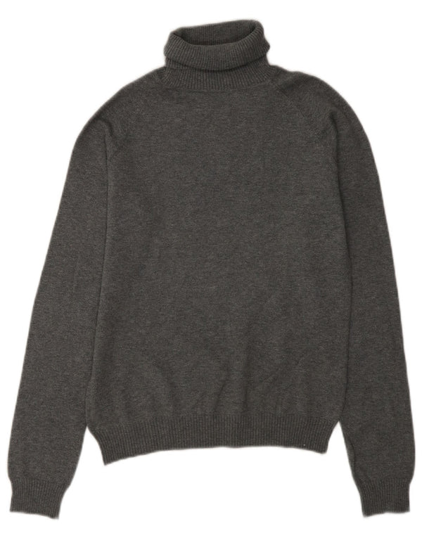 Zara Damen Rollkragenpullover, UK 14, mittelgraue Baumwolle