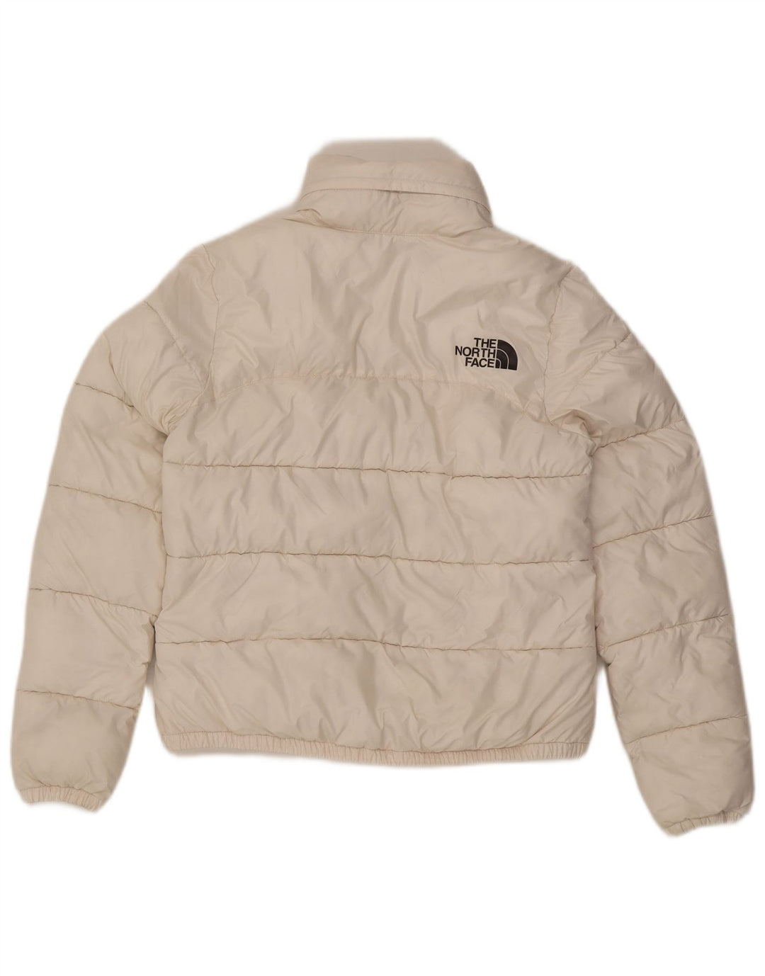 The North Face Wattierte Damenjacke mit Kapuze, UK 10, Größe S, Weiß, Polyester