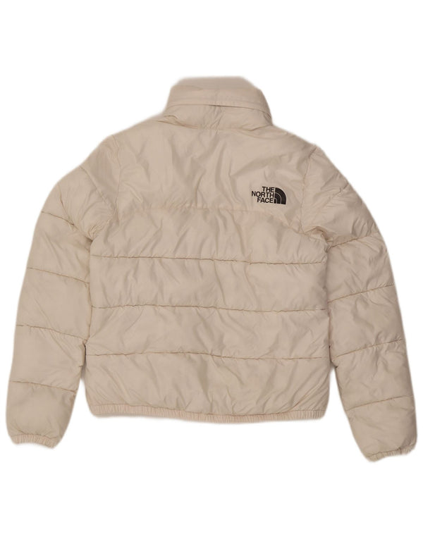 The North Face Wattierte Damenjacke mit Kapuze, UK 10, Größe S, Weiß, Polyester