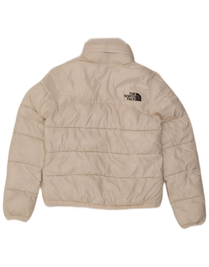 The North Face Wattierte Damenjacke mit Kapuze, UK 10, Größe S, Weiß, Polyester
