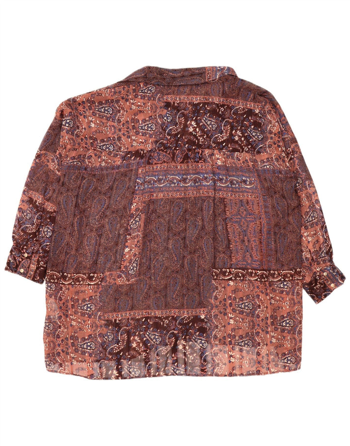 Übergroße Damen-Hemdbluse von Zara, Größe M, mehrfarbig, Paisleymuster