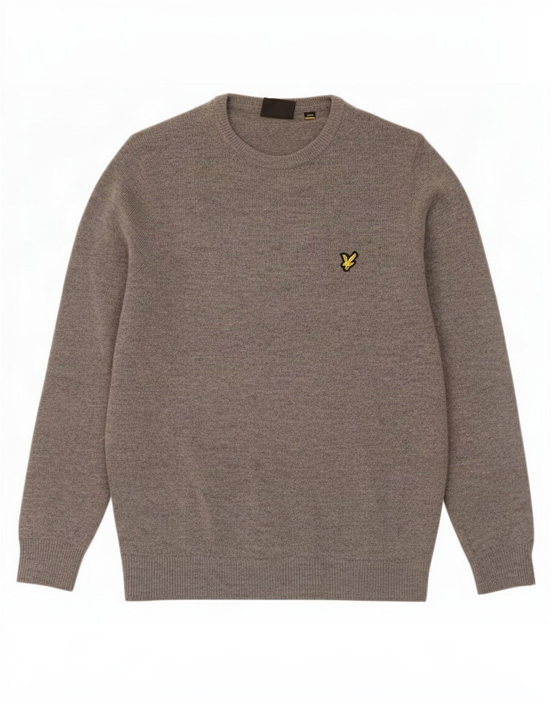Lyle & Scott Herren-Pullover mit Rundhalsausschnitt, mittelgrau gefleckte Lammwolle