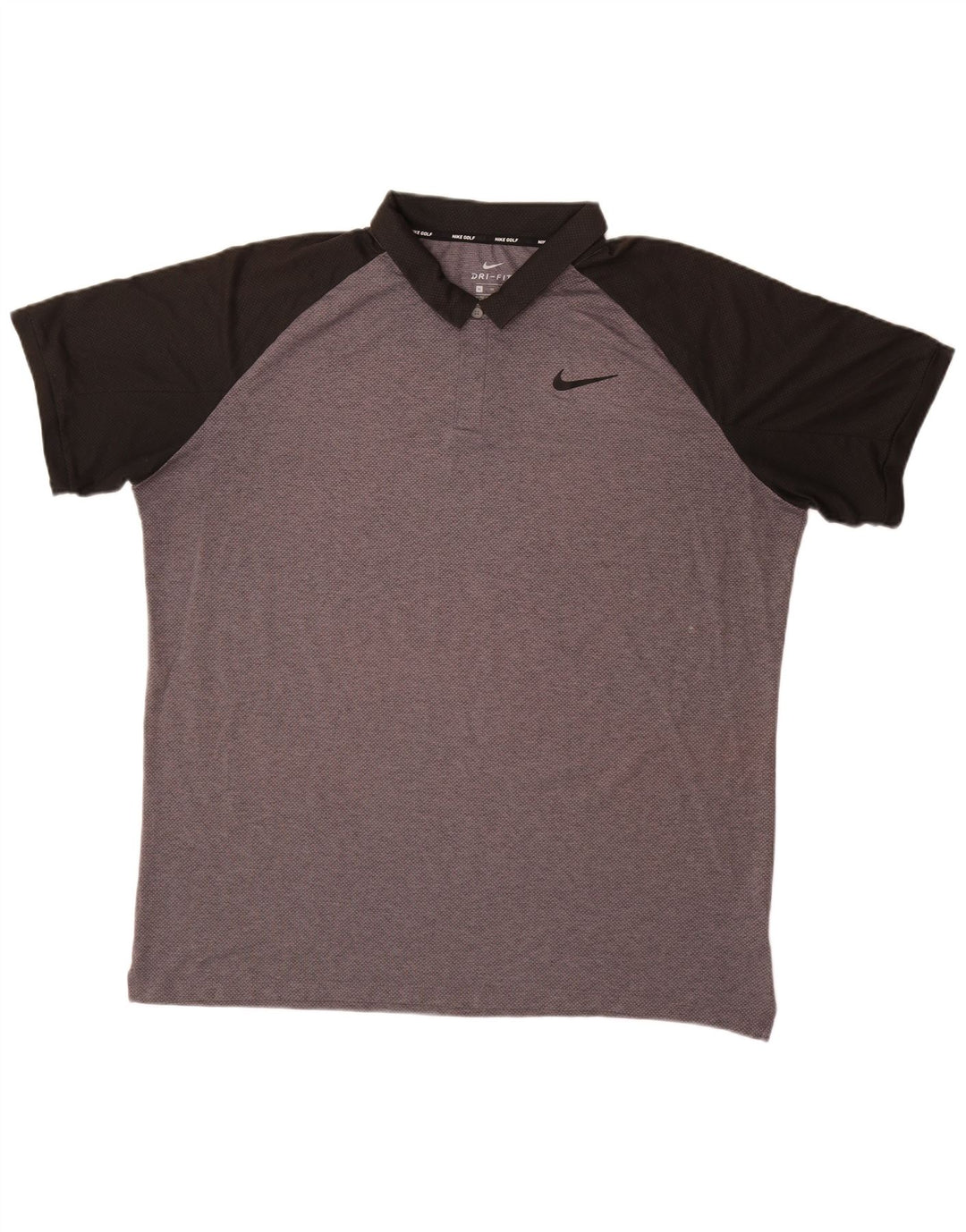 NIKE Herren Dri Fit Poloshirt XL Graues Colourblock-Polyester