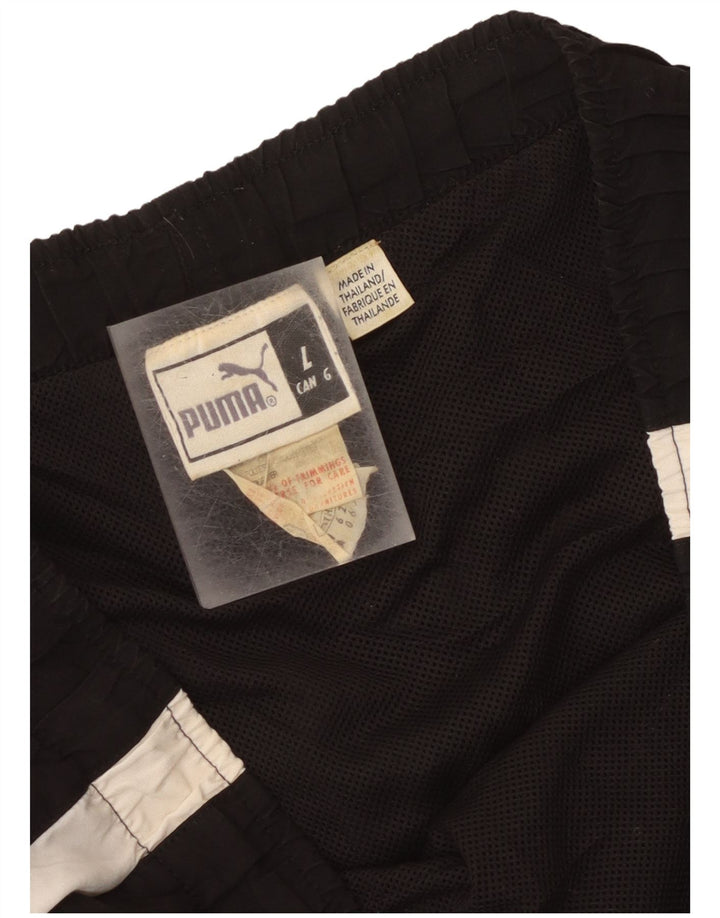 Puma Herren-Sportshorts, groß, schwarzes Farbblock-Polyester