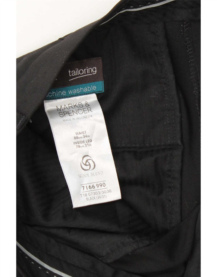 Gerade Herren-Chinohose von Marks & Spencer, W34, L31, Schwarz, Polyester
