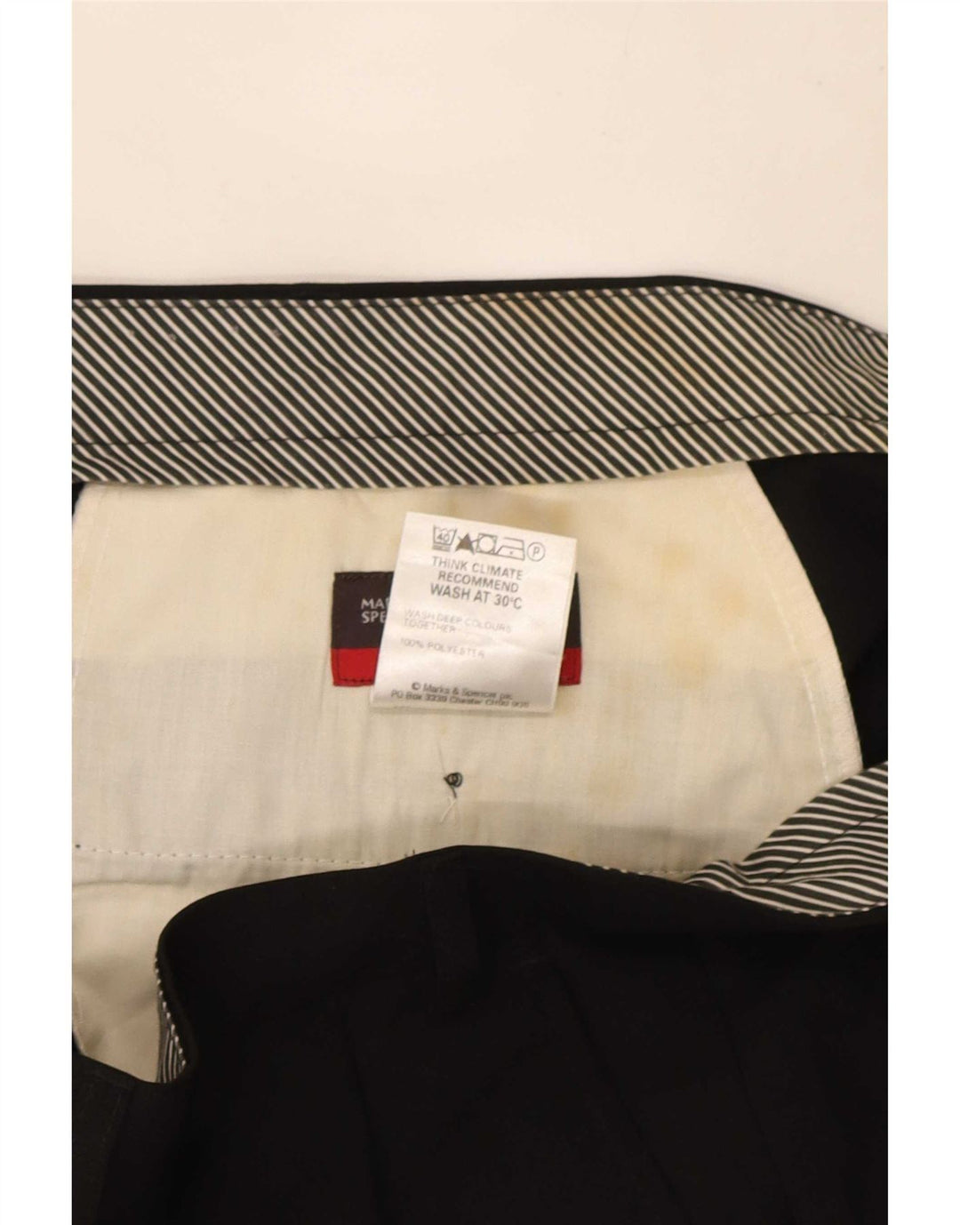 Marks & Spencer Herren-Anzughose mit Pegged-Anzug, W40, L33, schwarzes Polyester