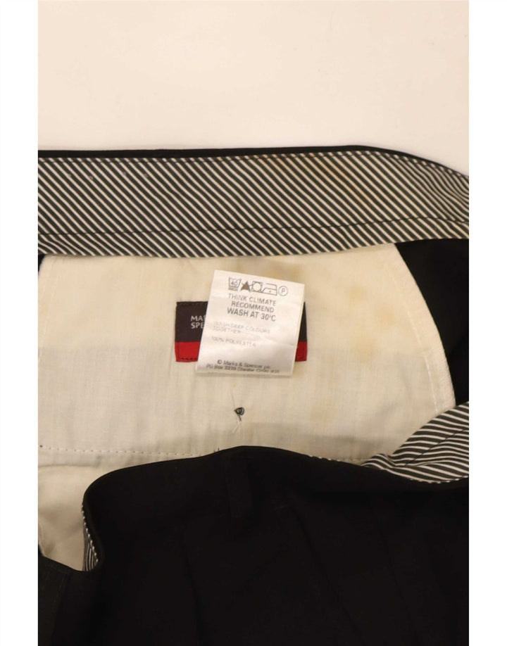 Marks & Spencer Herren-Anzughose mit Pegged-Anzug, W40, L33, schwarzes Polyester