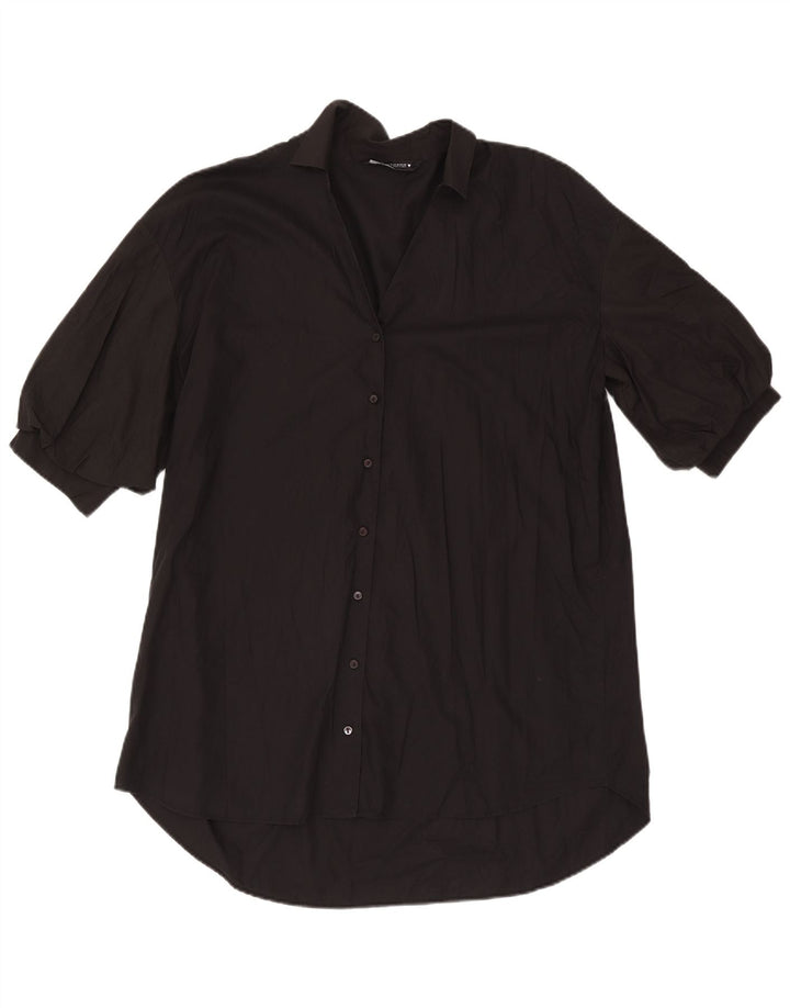 Zara Damen Hemdkleid UK 14 Medium Schwarz