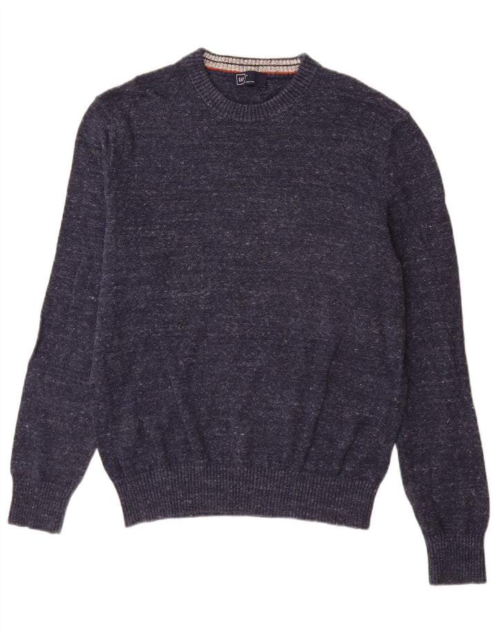 Gap Herren-Pullover mit Rundhalsausschnitt, mittlere marineblaue gesprenkelte Baumwolle