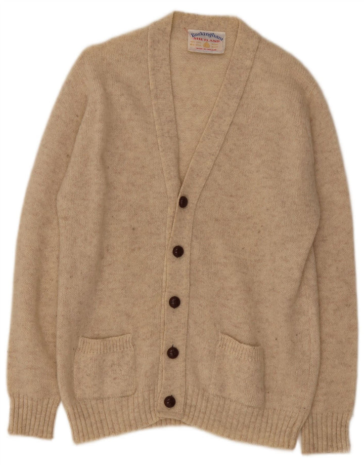 Vintage Herren Cardigan Pullover XL Beige Wolle
