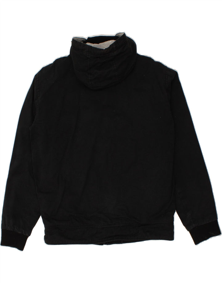 QUIKSILVER Mens Hooded Bomber Jacket UK 38 Medium Black Cotton Vintage Quiksilver and Second-Hand Quiksilver from Messina Hembry 
