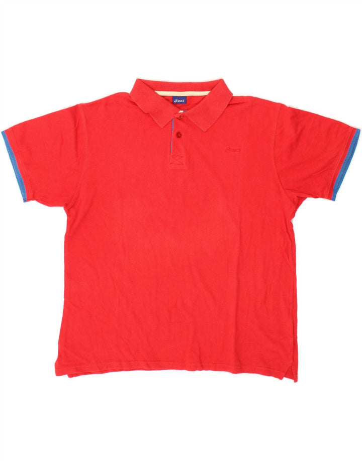 ASICS Mens Polo Shirt 2XL Red Cotton Vintage Asics and Second-Hand Asics from Messina Hembry 