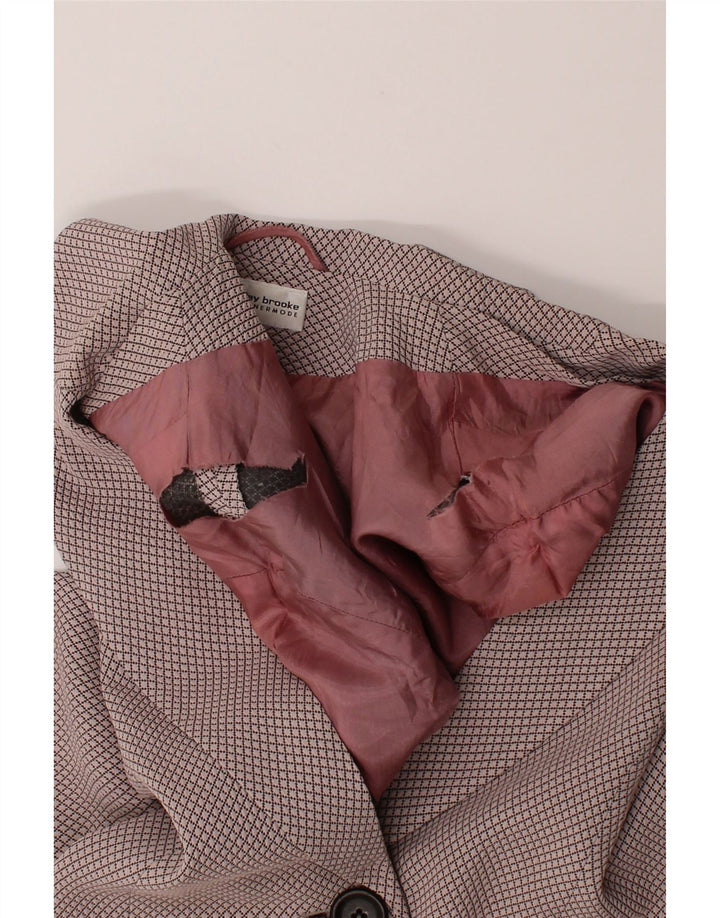 ASHLEY BROOKE Womens Blazer Jacket UK 14 Large Pink Argyle/Diamond Vintage Ashley Brooke and Second-Hand Ashley Brooke from Messina Hembry 