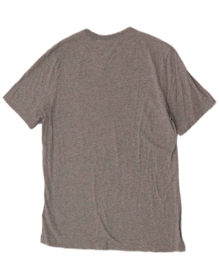 Nike Herren-T-Shirt-Oberteil aus mittelgrau gefleckter Baumwolle