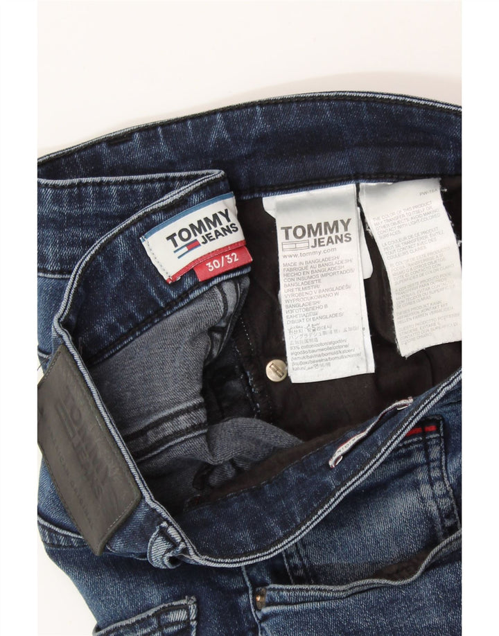 TOMMY HILFIGER Herren Slim Jeans W30 L32 Blaue Baumwolle