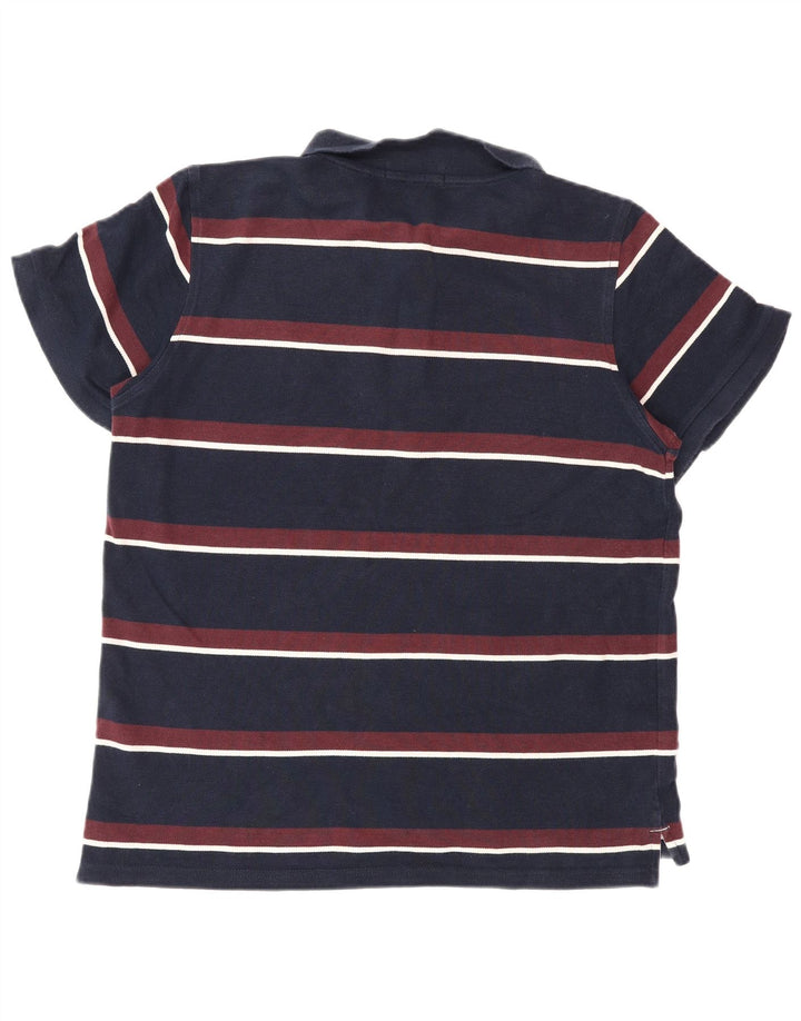 Lyle & Scott Herren Heritage-Poloshirt aus mittelblauer, gestreifter Baumwolle
