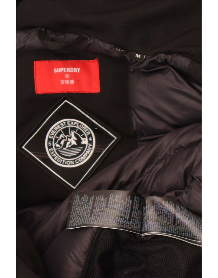 Superdry Herren Wattierte Jacke UK 38 Mittelschwarzes Polyester