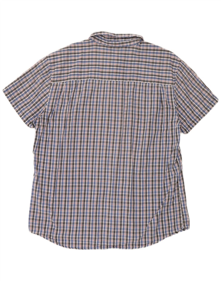 Wrangler Herren-Hemd, kurzärmelig, reguläre Passform, 2XL, blau kariert, Baumwolle