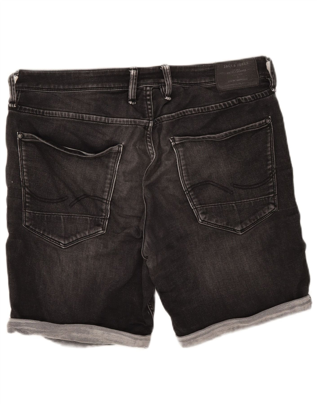 Jack & Jones Herren-Jeansshorts mit normaler Passform, XL, W38, graue Baumwolle