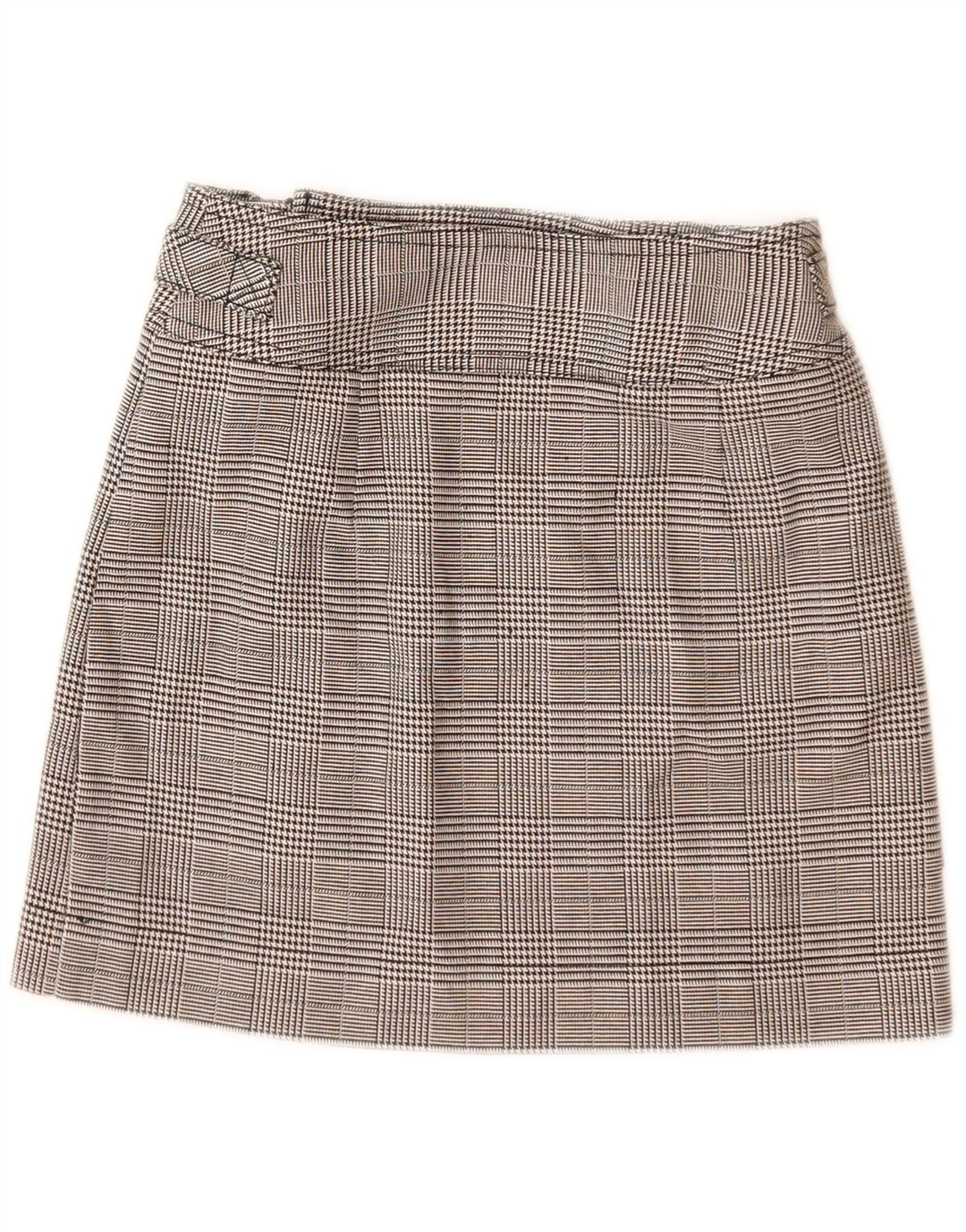 Topshop Damen Minirock UK 6 XS W24 Grau kariertes Polyester
