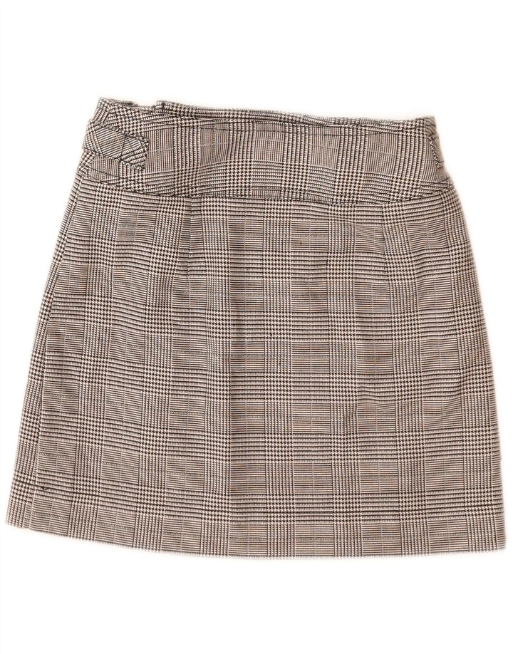 Topshop Damen Minirock UK 6 XS W24 Grau kariertes Polyester
