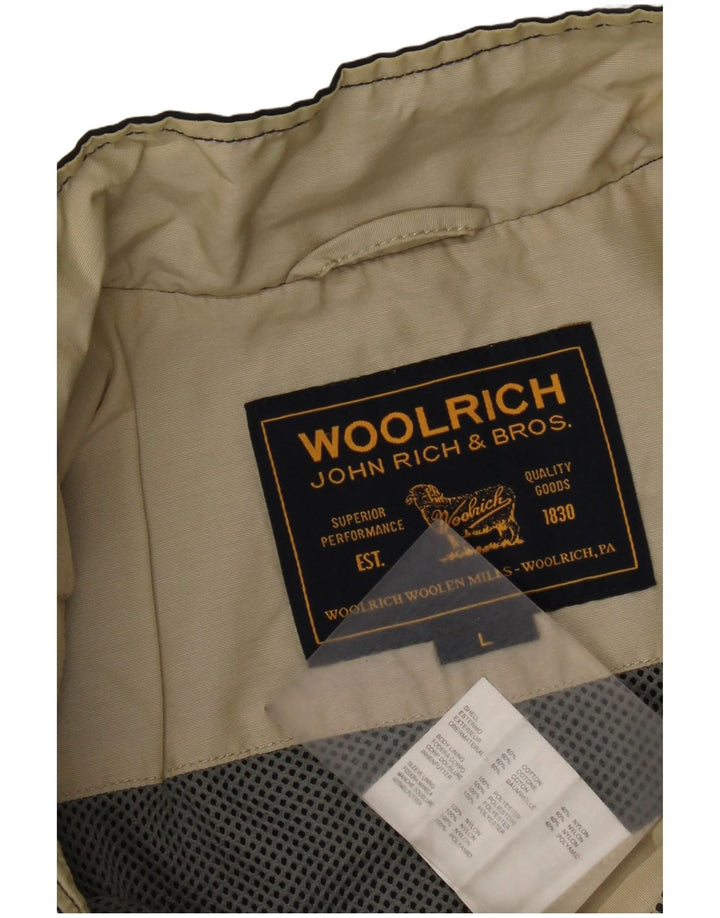 Woolrich Damen Utility-Jacke UK 14 Large Marineblaue Baumwolle