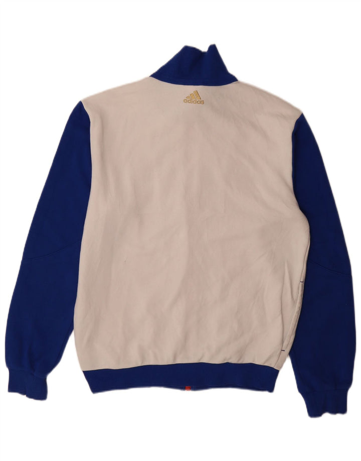 Adidas Herren-Trainingsanzug-Top-Jacke, mittelweiße Colourblock-Baumwolle